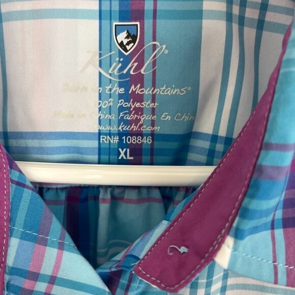 Kuhl Women's Plaid Light Polyester Button Down Shirt - Picture 5 of 7